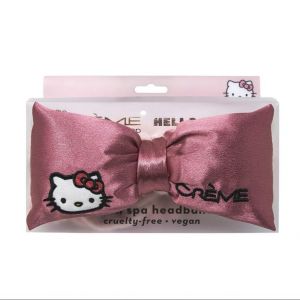 THE CREME SHOP HELLO KITTY柔软毛绒洗脸束发带SPA发带 一个入 缎面蝴蝶结 