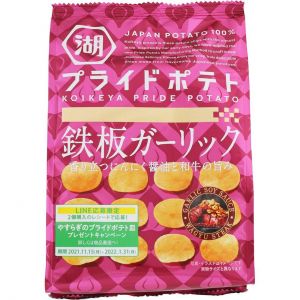 日本KOIKEYA湖池屋 铁板蒜香和牛味原切薯片 58G