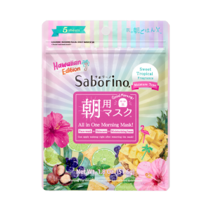 日本BCL Saborino夏威夷限定系列保湿型早安面膜 5枚入 甜热带水果箱香
