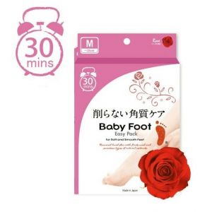 日本BABY FOOT 30min果酸去角质蜕皮型足膜一对装 M 玫瑰香