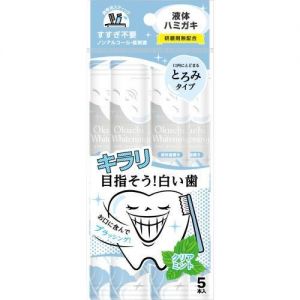 日本OKUCHI无酒精低刺激溶解型无研磨剂美白液体牙膏 11ml*5条 清澈薄荷