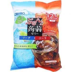 日本ORIHIRO 蒟蒻果冻自立袋 清凉苏打&可乐味 12枚*20G