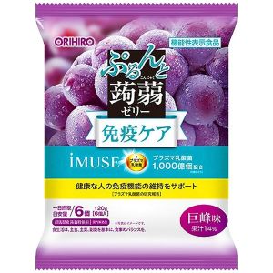 日本ORIHIRO 蒟蒻低卡果冻 血浆乳酸菌巨峰葡萄味 6枚*20克