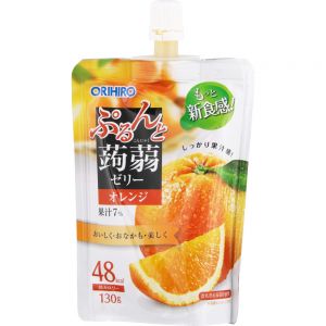 日本ORIHIRO 蒟蒻果冻自立袋 香橙味 130克
