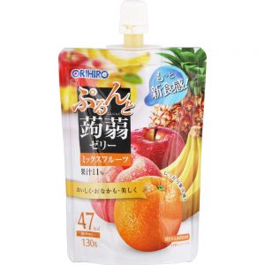 日本ORIHIRO 蒟蒻果冻自立袋 混合水果味 130克