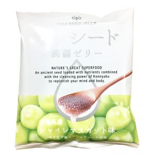 日本WAKASHO CHIA SEED 蒟蒻果冻 青提味 10枚