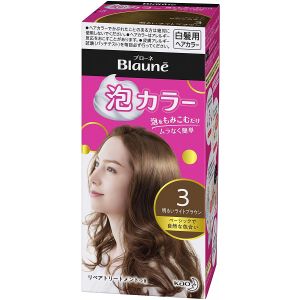 日本KAO花王Blaune泡沫白发用染发剂多色 3明亮淡棕