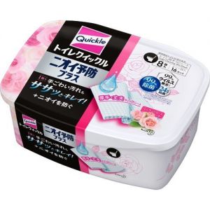 日本KAO花王quickle厕所用24h抗菌厚实清洁湿巾 8枚入 优雅玫瑰香