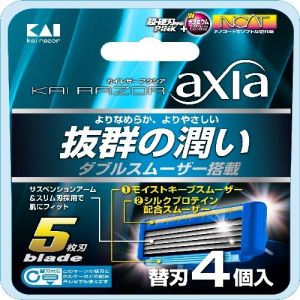 日本KAI贝印 RAZOR AXIA男士5层刃剃须刀替换刀头 4个入