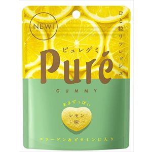 日本KANRO PURE果肉果汁咀嚼弹力软糖 柠檬味 1.6 Oz