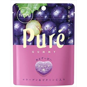 日本KANRO PURE果肉果汁咀嚼弹力软糖 紫葡萄味 1.61 Oz