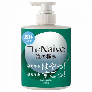 日本KRACIE嘉娜宝THE NAIVE液体型氨基酸泡沫沐浴露 500ml 清洁皂香