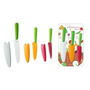 日本KAI贝印多彩蔬菜刀套组 3个装 附刀套