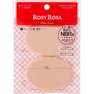 日本ROSY ROSA NBR制干湿两用化妆海棉粉扑 椭圆形两枚入 