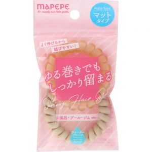 日本MAPEPE防水柔软不缠结发圈 两个入哑光型 棕色系