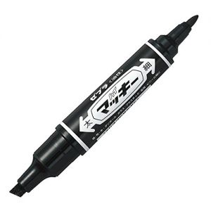 日本ZEBRA 斑马 油性颜料墨水黑色双头标记笔 E-53