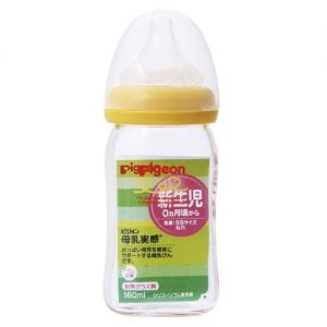 日本PIGEON贝亲0个月后新生儿用母乳实感玻璃奶瓶 160ml
