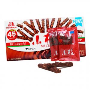 日本MORINAGA森永 小枝休闲零食小吃果仁巧克力棒 一盒11小袋
