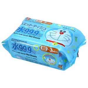 日本LEC叮当猫明星款99.9%纯水湿纸巾补充装 80抽*3包