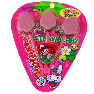 日本LOTTE乐天 草莓味巧克力棒糖 3个