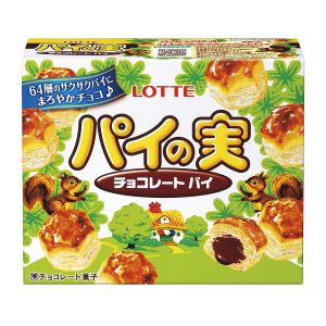 日本LOTTE乐天64层巧克力酱千层派酥夹心饼73g
