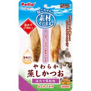 日本PETIO全猫种用间食用软蒸鲣鱼 2个入 扇贝干味