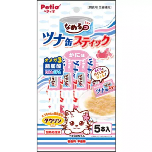 日本PETIO全猫种用间食用金枪鱼罐头条 5个入 蟹肉味