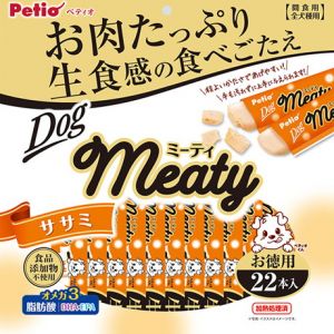 日本PETIO meaty全犬种用间食用鸡胸条 22个入