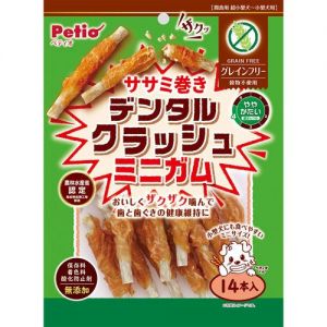 日本PETIO小型犬用间食用无谷物迷你磨牙鸡胸肉卷 14个入