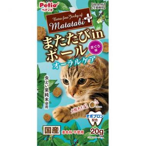 日本PETIO全猫种用间食小粒木天蓼口腔护理球 20g 金枪鱼味