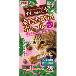 日本PETIO全猫种用间食乳酸菌配合小粒木天蓼胃肠护理球 20g 金枪鱼味
