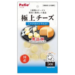 日本PETIO全犬种用间食用加入牛奶钙无添加极上芝士块 50g