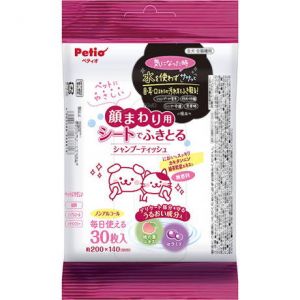 日本PETIO全犬全猫种用无酒精型脸部周围用擦拭清洁湿巾 30枚