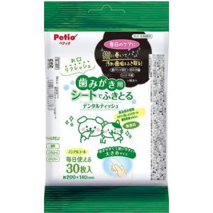日本PETIO全犬全猫种用无酒精型洁齿用擦拭清洁湿巾 30枚