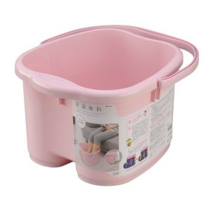 日本足汤专科带手柄底部按摩泡脚桶 一个入 柔和粉色