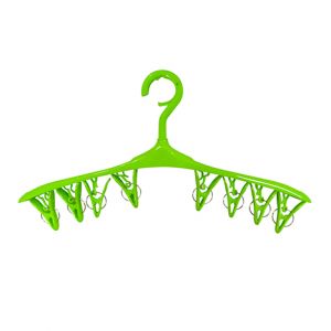 KOKUBO Household Swivel Hanger with 8 Pinch Clips #Green