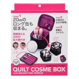 QUILT COSMETIC BOX WITH MAGNIFIER K-64