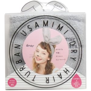 日本COGIT USAMIMI微纤维干发可爱兔耳发带 一个入 灰色 
