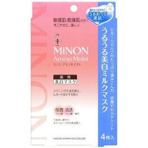 日本DAIICHI-SANKYO第一三共 MINON氨基酸美白面膜 4片入 干燥敏感肌适用