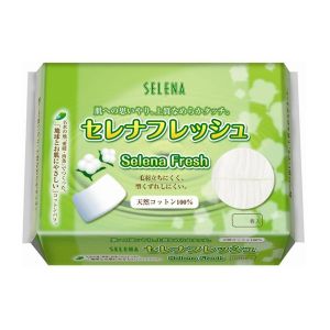 日本SELENA FRESH 100%天然棉高品质柔滑触感化妆棉 110枚