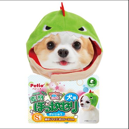 日本犬 日本PETIO派地奥全犬种用狗狗头套绿色怪兽头套S 25-30cm